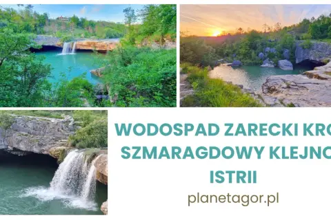 Wodospady Zarecki Krov, szmaragdowy klejnot Istrii, zachwycają turkusową wodą i bujną zielenią.