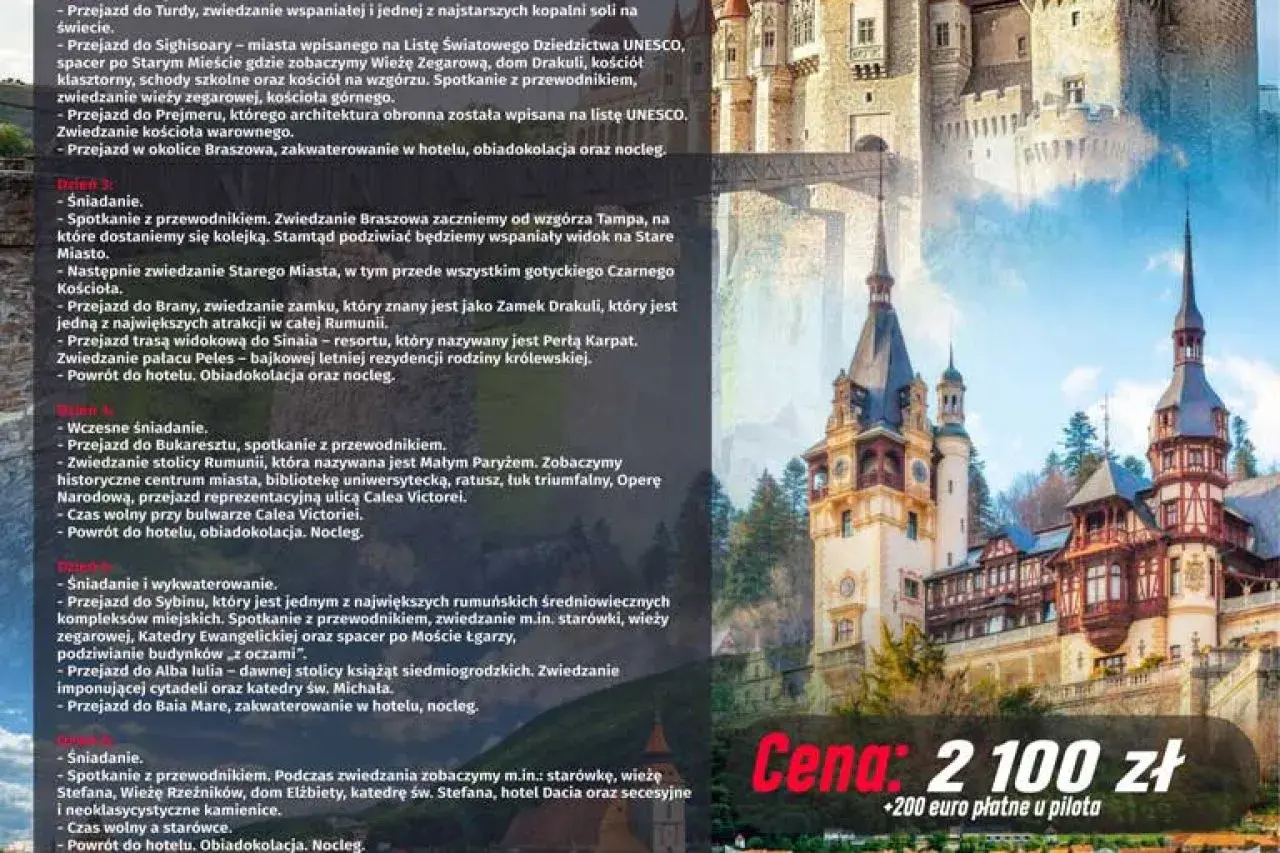 Zamek Drakuli i pałac Peles w Rumunii, Transylwania. Odkryj piękno i tajemnice tego regionu.